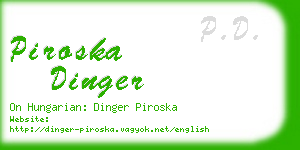 piroska dinger business card